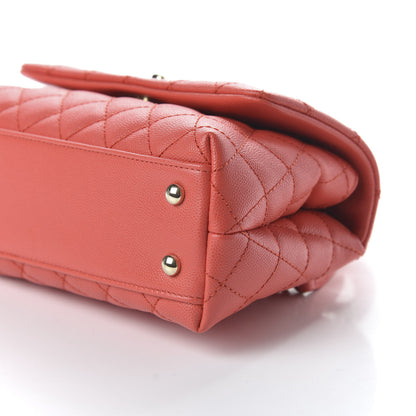 Chanel Caviar Quilted Mini Coco Handle Flap Red 7 of 10