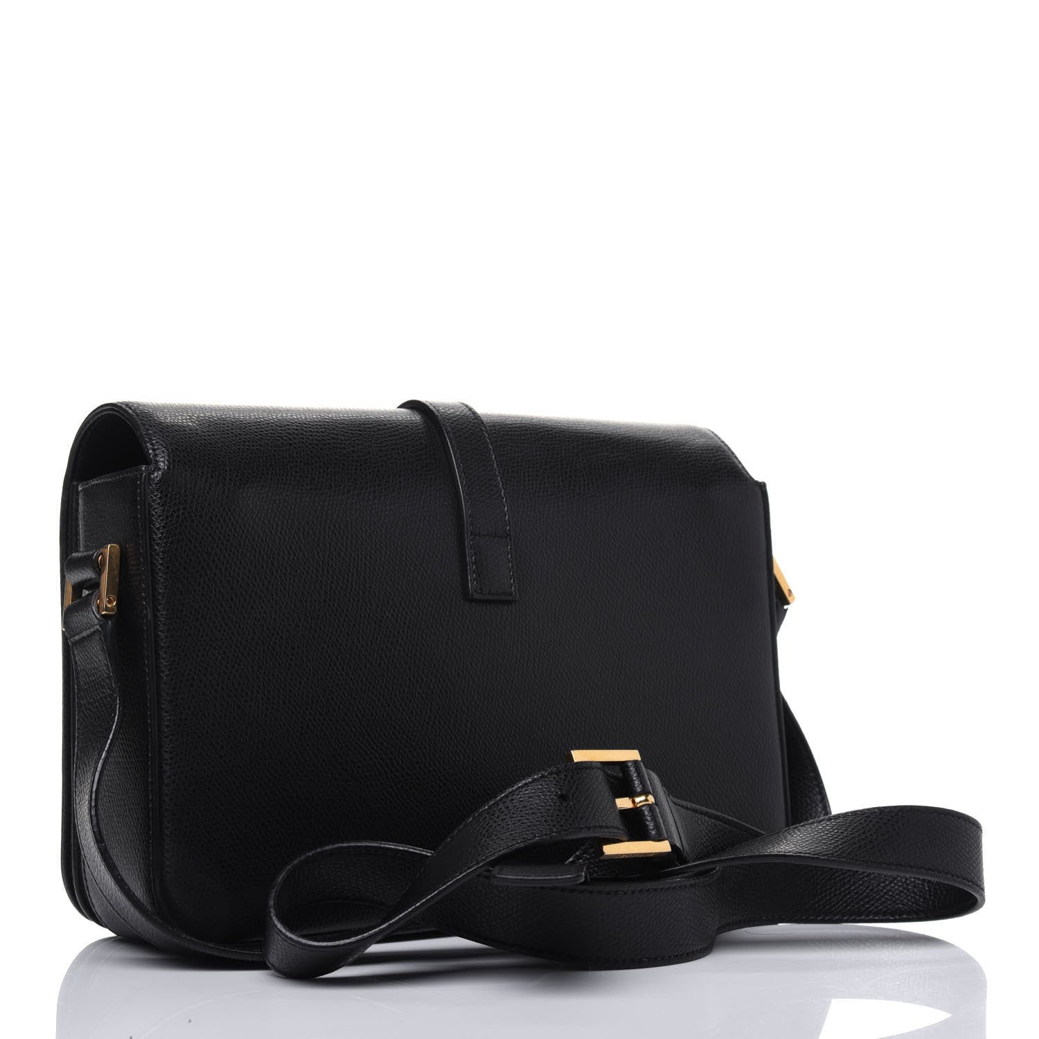 Saint Laurent Textured Calfskin Medium Classic Monogram Universite Bag Black 3 of 24