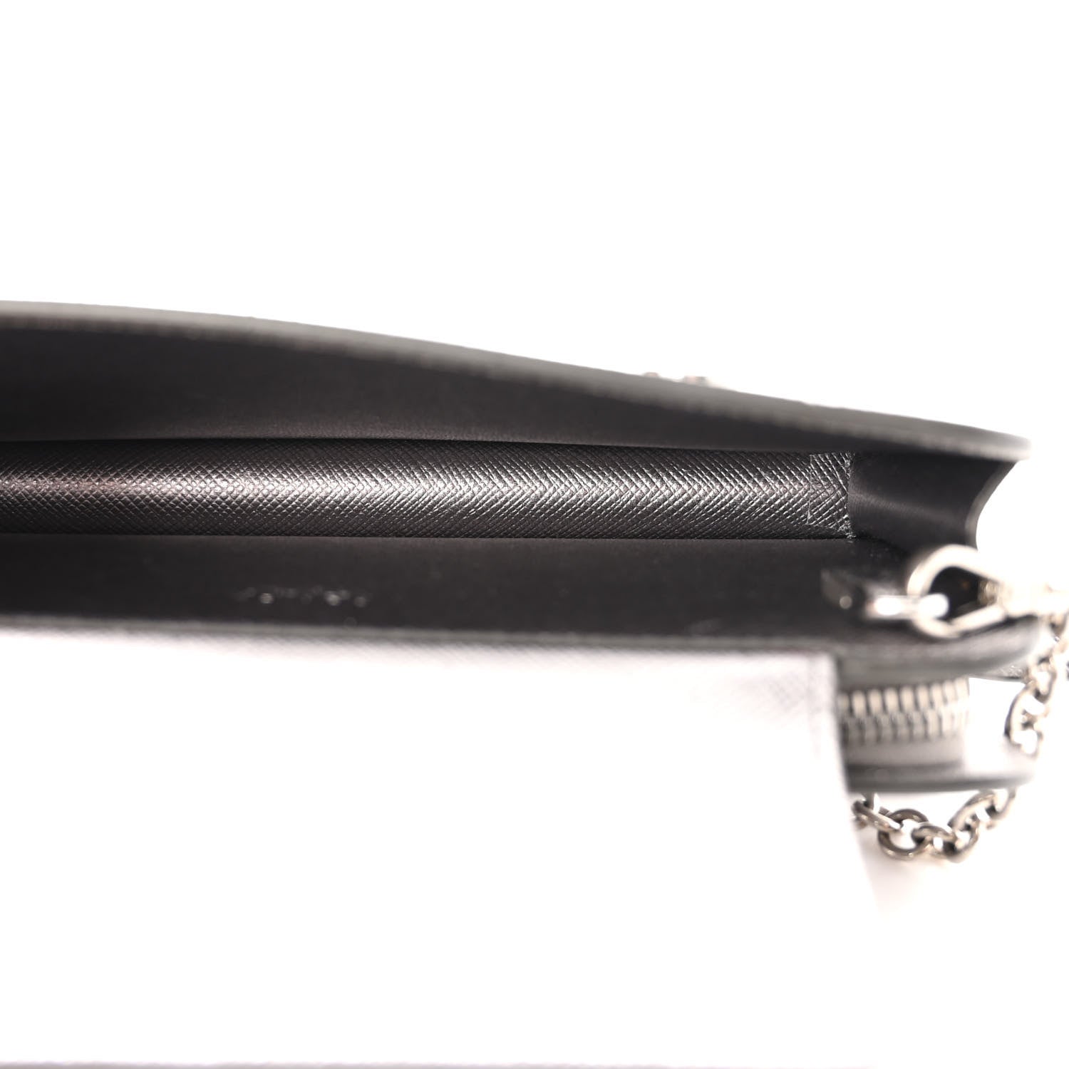 Prada Saffiano Metal Chain Wallet Cromo 5 of 11