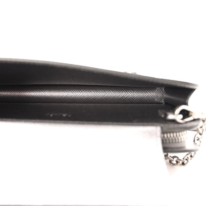 Prada Saffiano Metal Chain Wallet Cromo 5 of 11