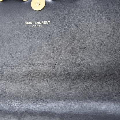 Saint Laurent Calfskin Rope Monogram Cassandre Clutch Black 10 of 14