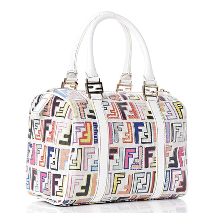Fendi Zucca Spalmati Vitello FF Multicolor Forever Boston Multicolor White 3 of 11