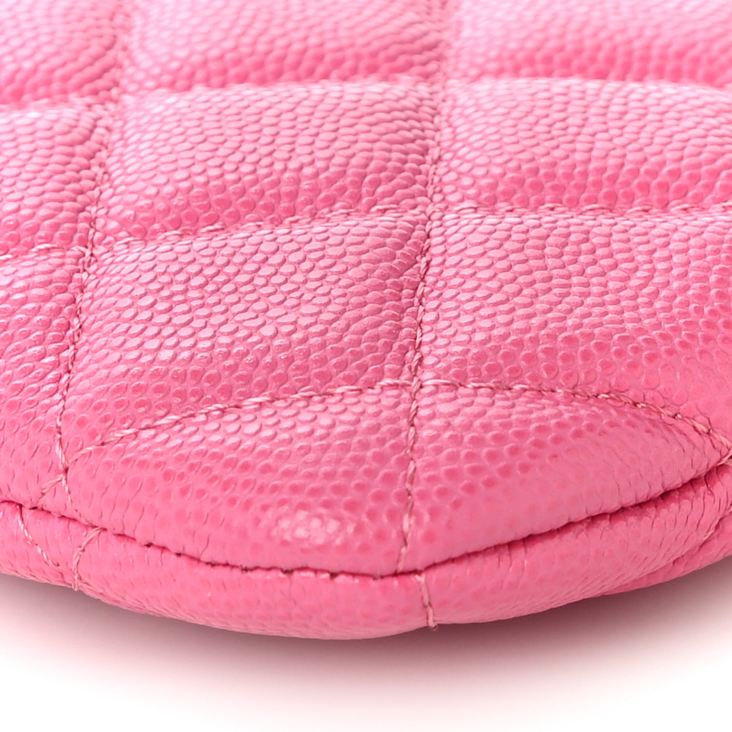 Caviar Quilted Small Cosmetic Case Pink