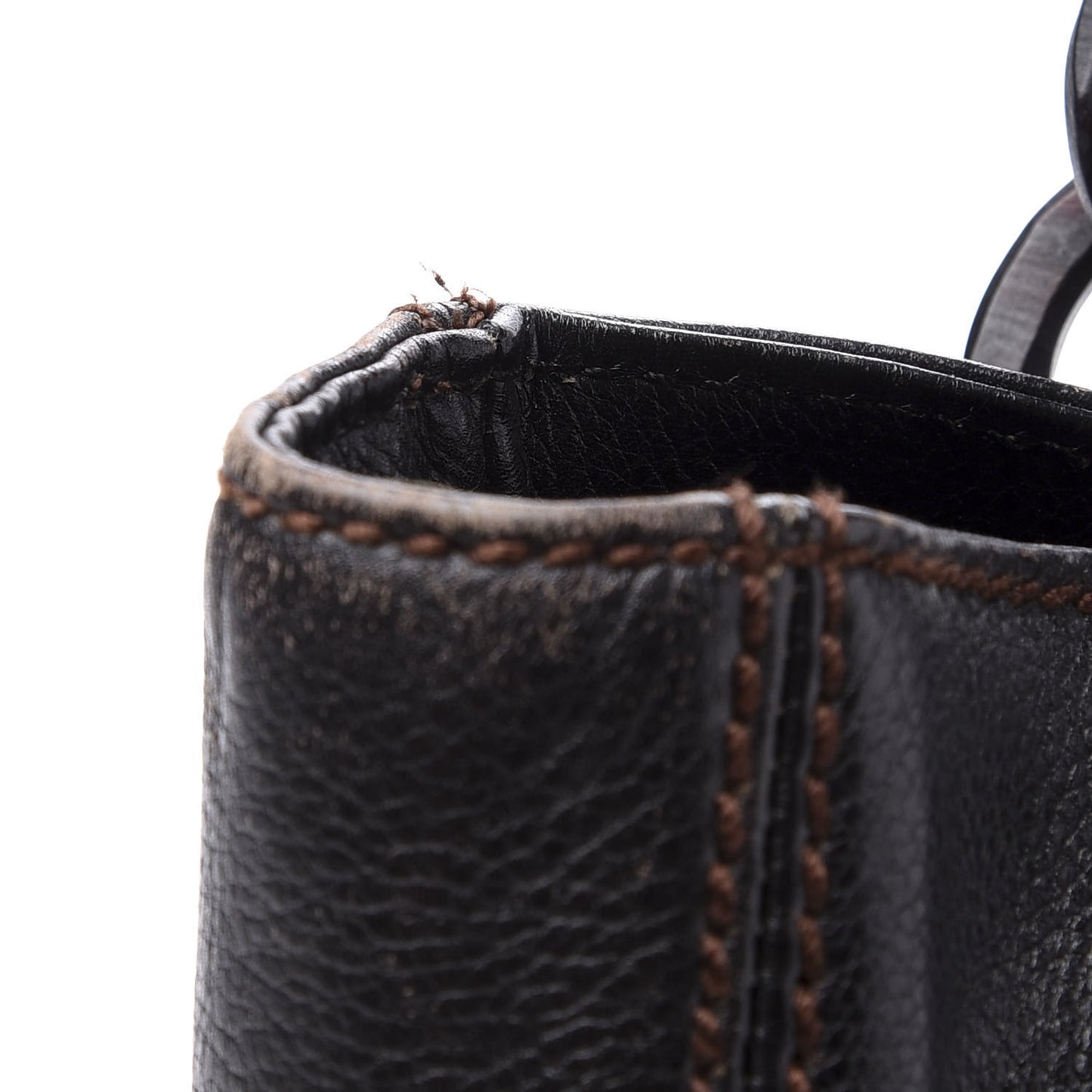Calfskin Wood Chain Tote Black