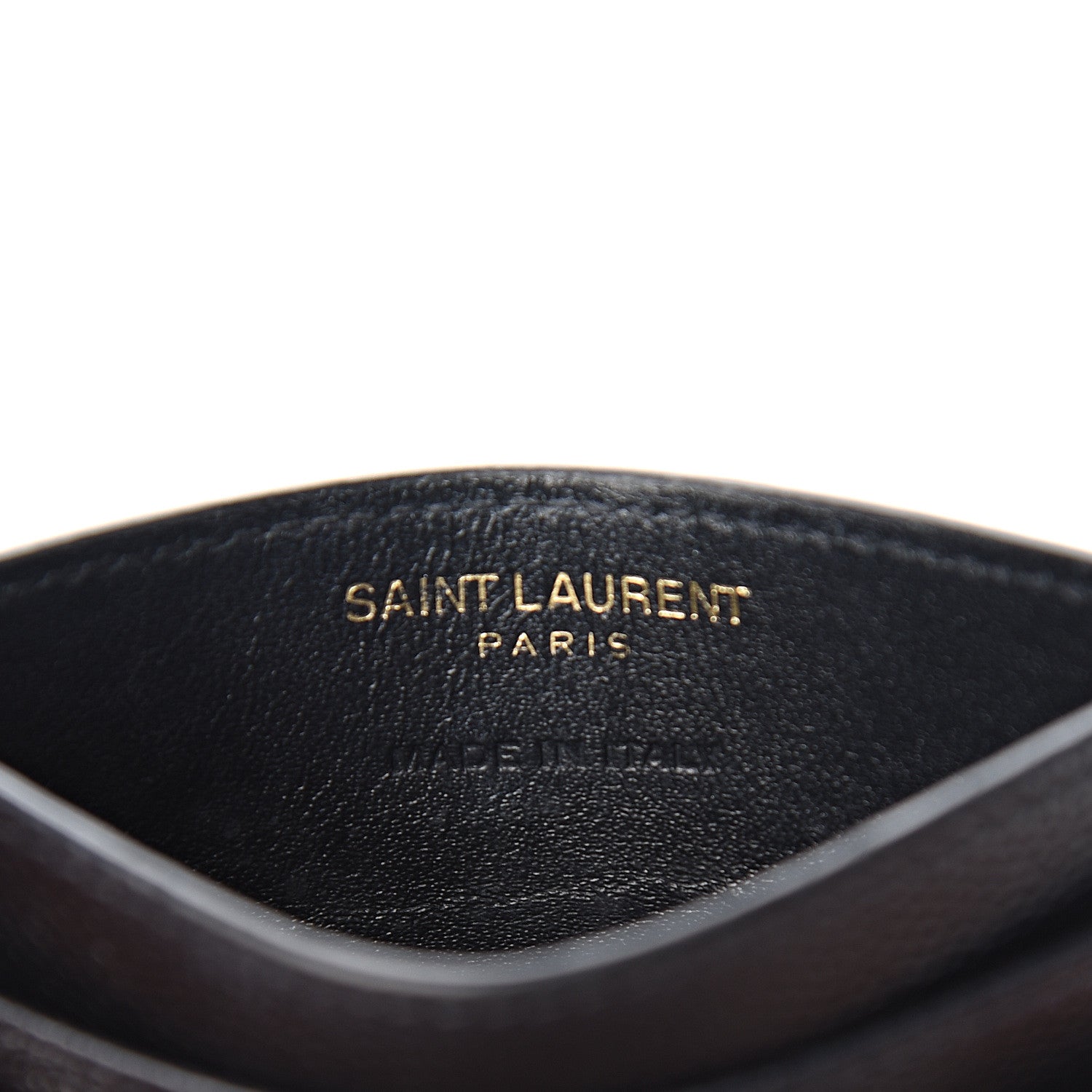 Saint Laurent Grain De Poudre Matelasse Chevron Monogram Credit Card Case Black 5 of 8
