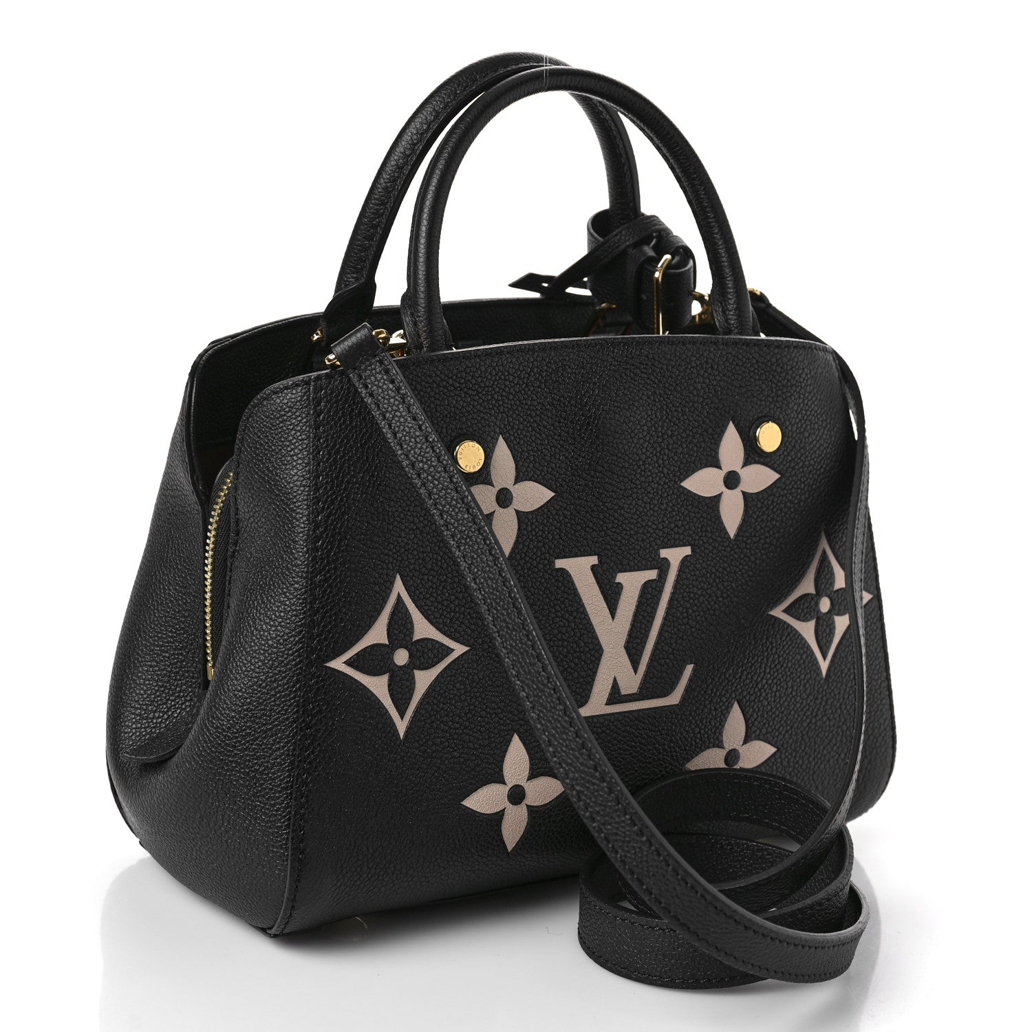 Louis Vuitton Empreinte Monogram Giant Montaigne BB Black Beige 3 of 8