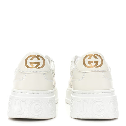 Gucci Calfskin GG Tennis Embossed Perforated Womens Platform 55mm Sneakers 38 Great White 4 of 10