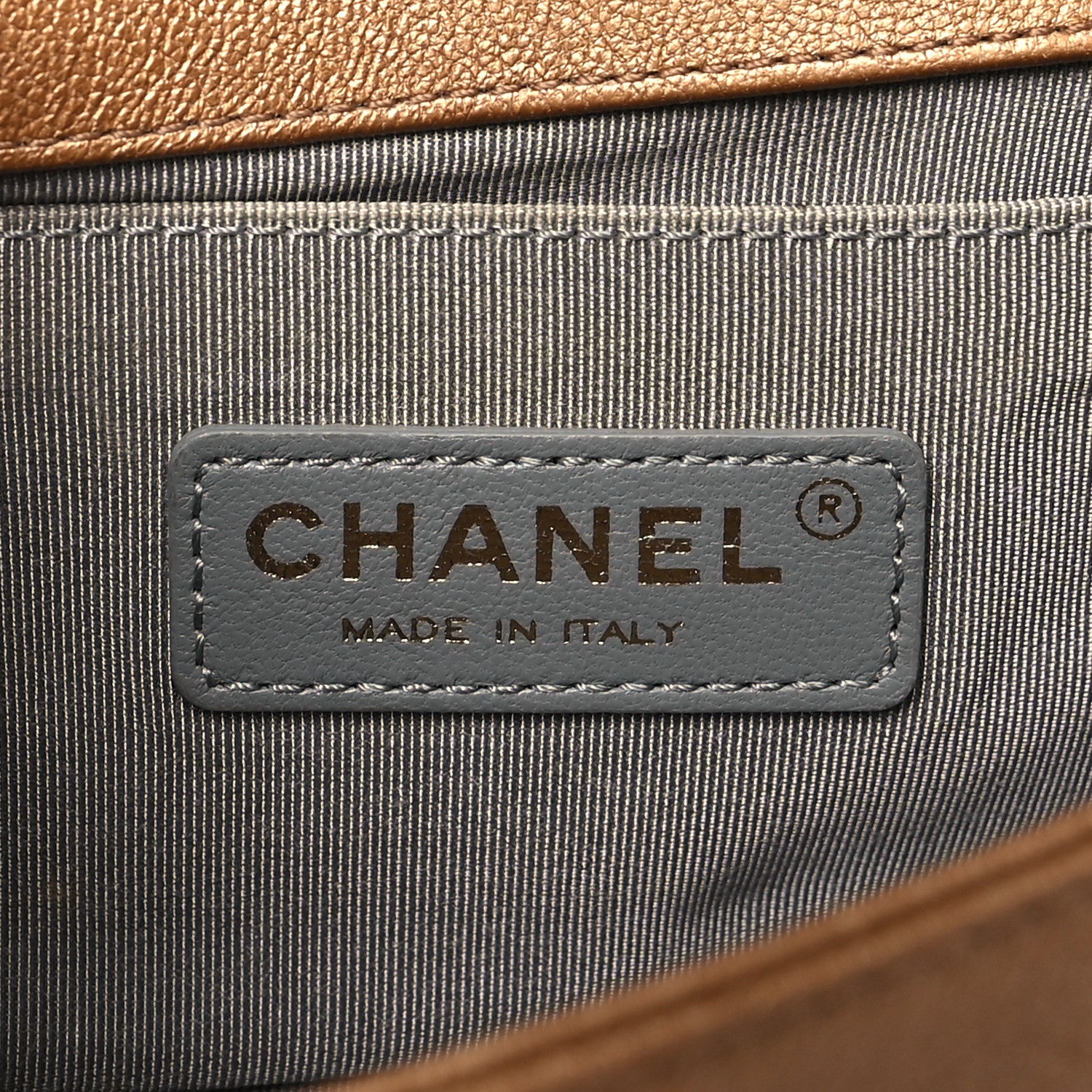 Chanel Metallic Lambskin Small Golden CC Boy Flap Dark Gold 6 of 10