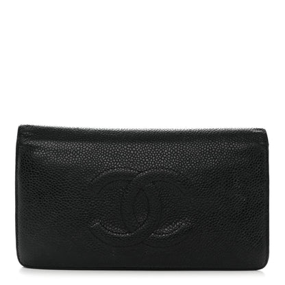 Chanel Caviar Timeless CC Yen Wallet Black 1 of 10