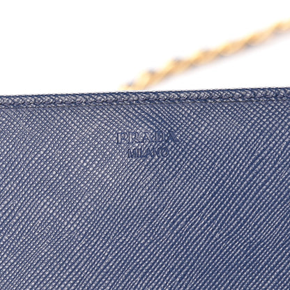 Prada Saffiano Metal Oro Chain Wallet Bleuette 6 of 9