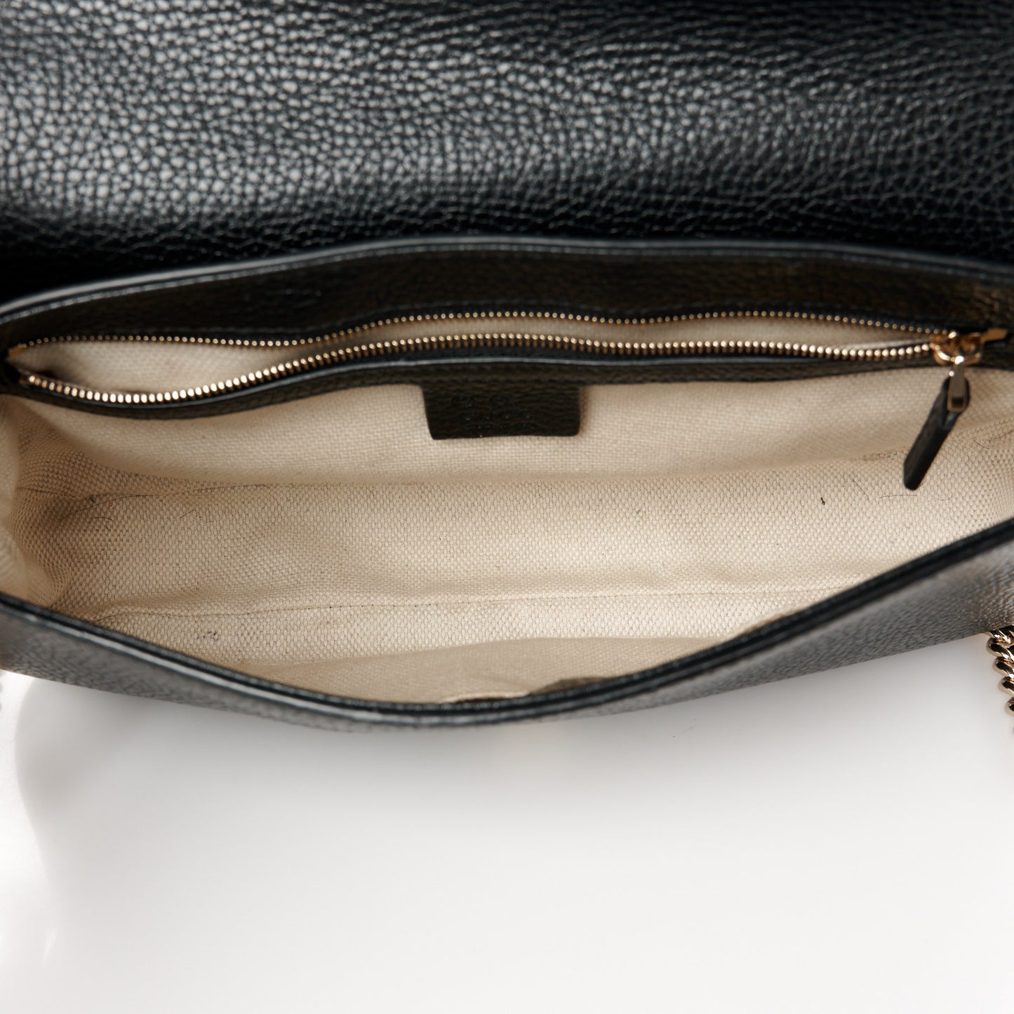 Pebbled Calfskin Medium Soho Flap Crossbody Black