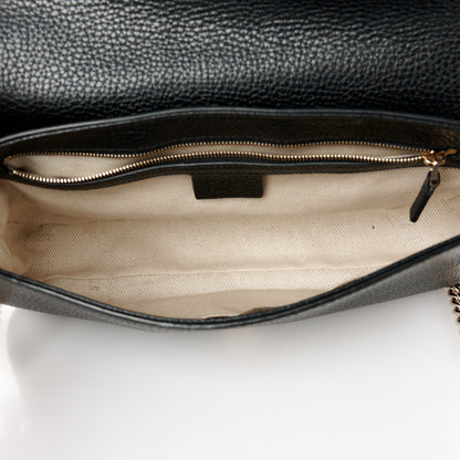 Gucci Pebbled Calfskin Medium Soho Flap Crossbody Black 5 of 11