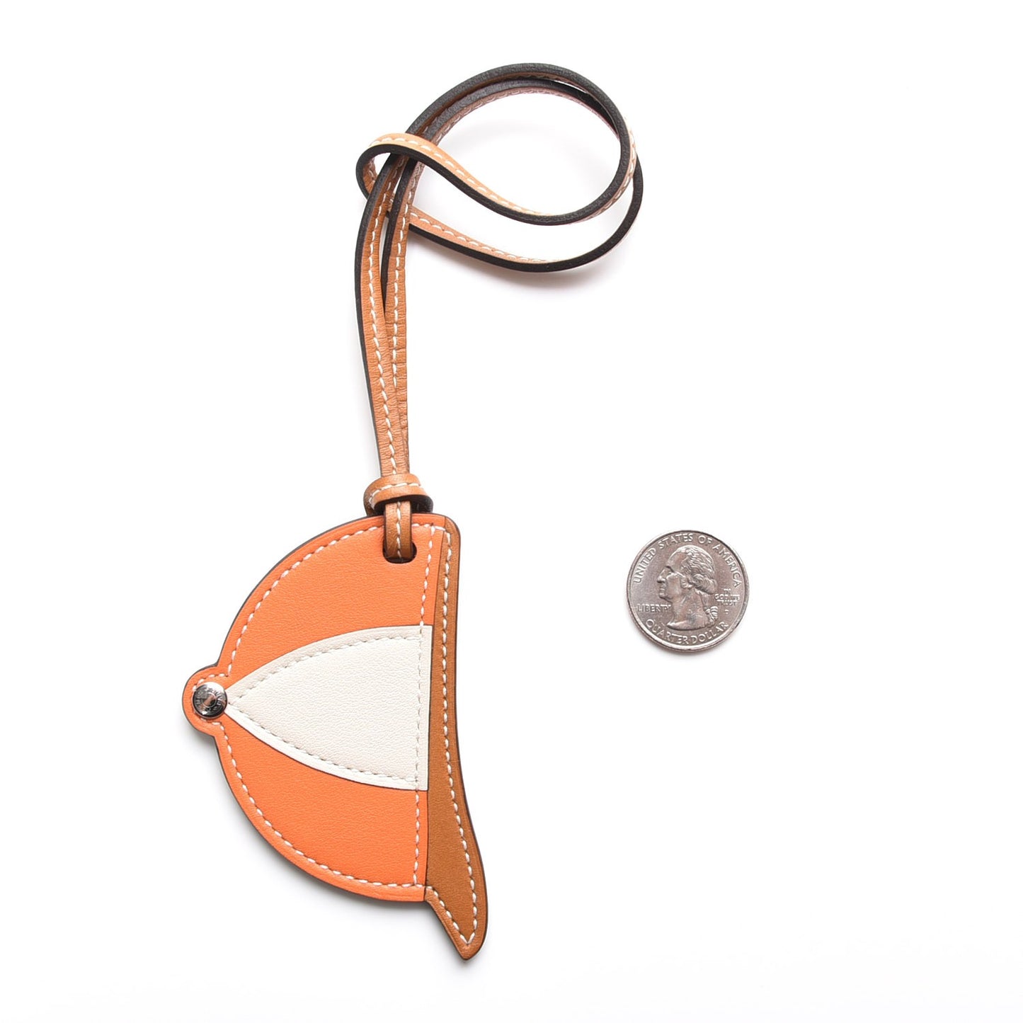 Swift Paddock Bombe Bag Charm Natural Sable Craie Orange