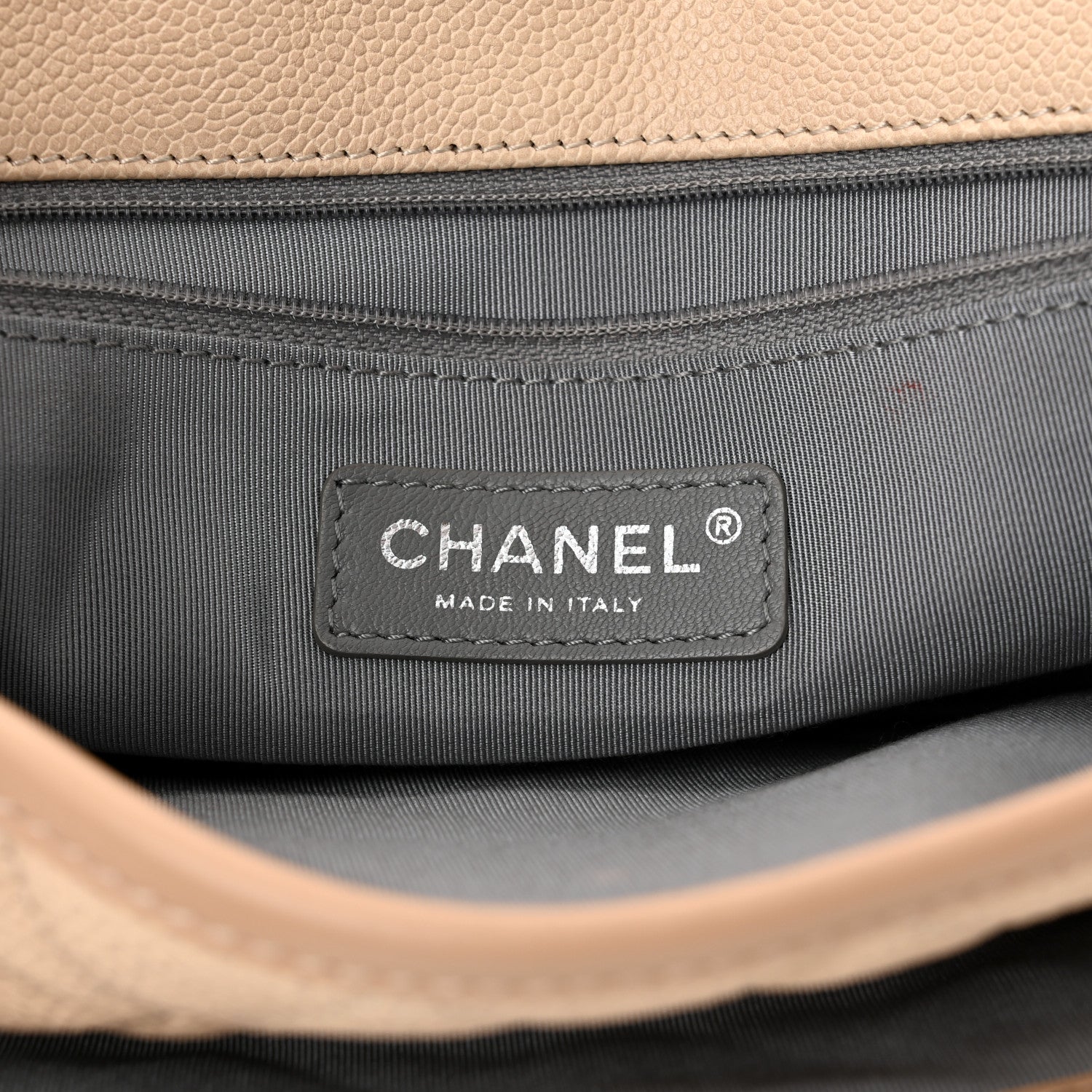 Chanel Caviar Quilted Large French Riviera Flap Beige 6 of 12