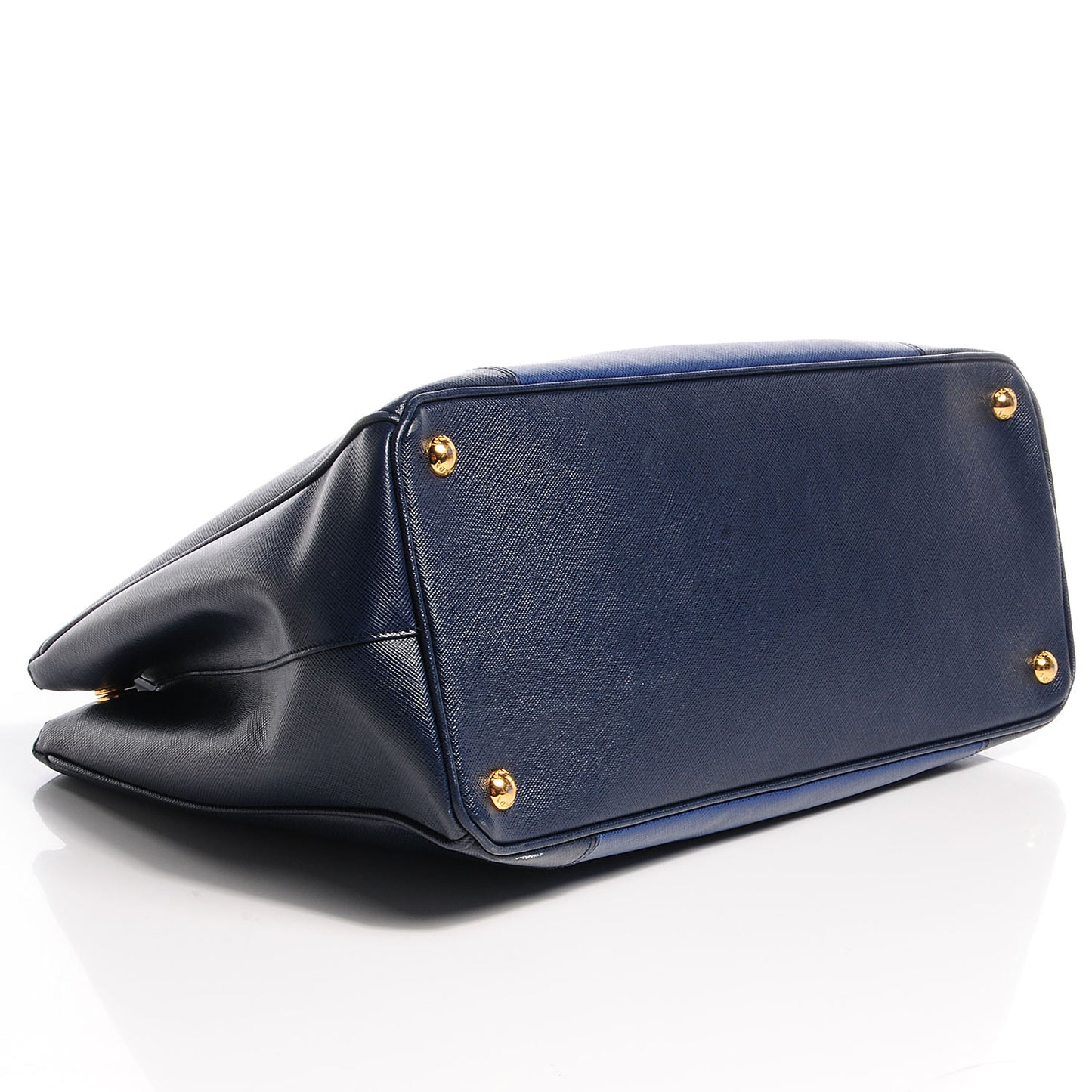 Saffiano Lux Bi-Color Medium Double Zip Tote Bluette Cobalto