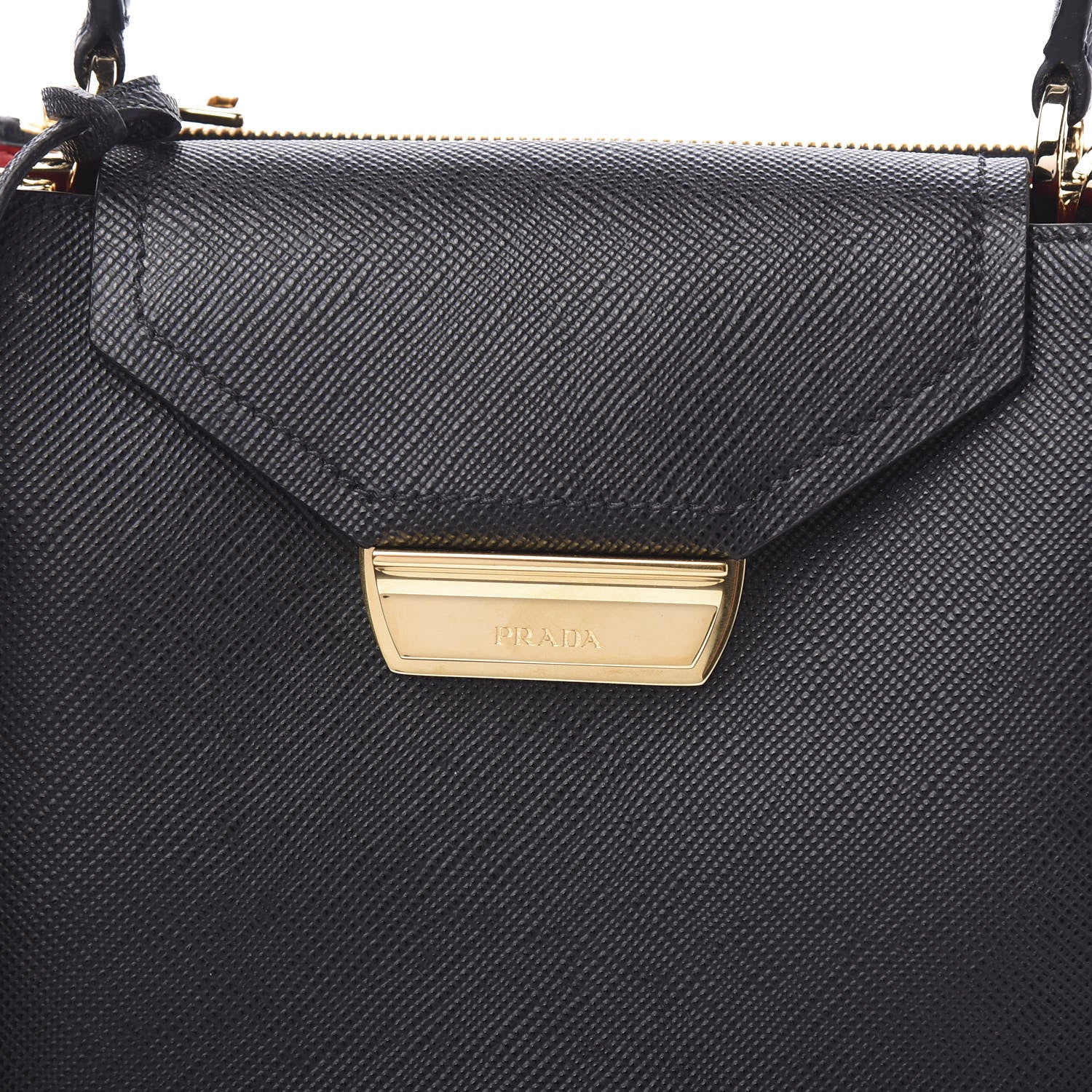 Prada Saffiano Small Ingrid Top Handle Bag Black 8 of 8