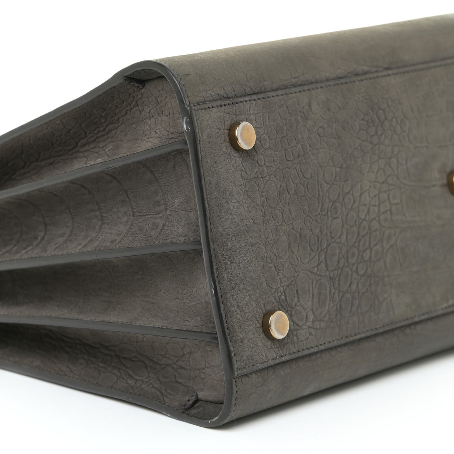 Crocodile Embossed Nubuck Small Sac De Jour Dark Anthracite