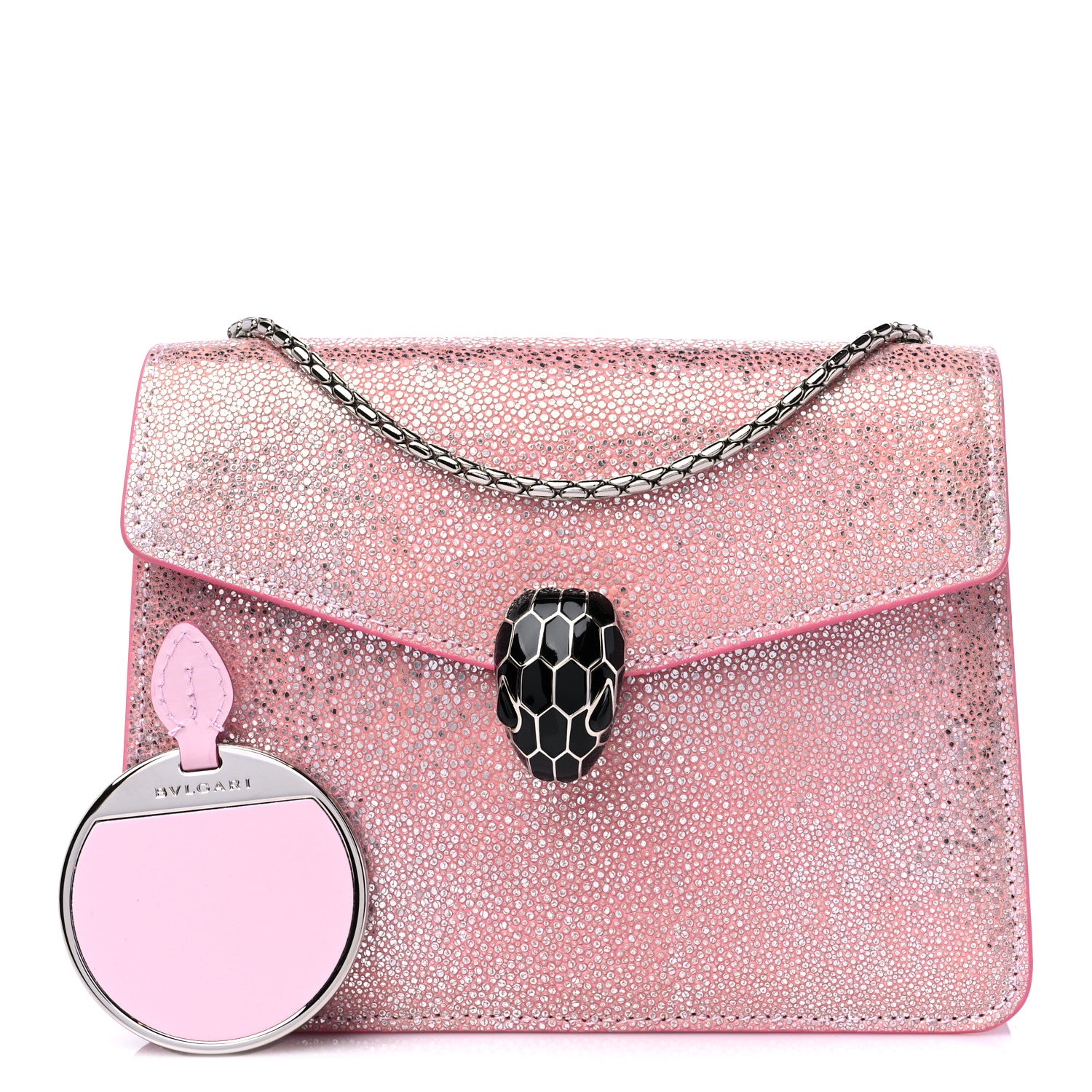 Bulgari Calfskin Galuchat Serpenti Forever Crossbody Pink 1 of 8