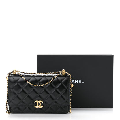 Chanel Calfskin Quilted Perfect Fit Wallet On Chain WOC Black 12 of 12