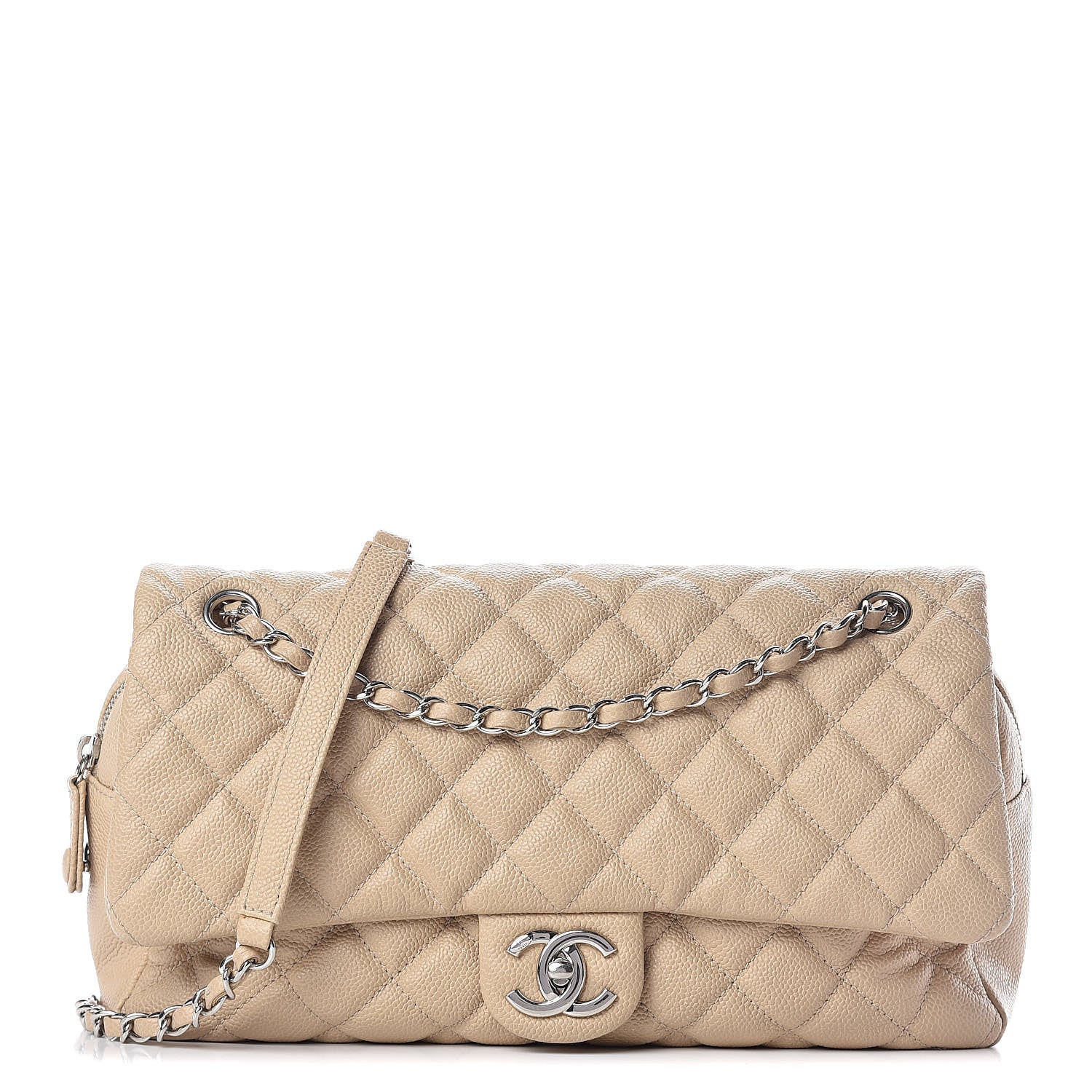 Chanel Caviar Quilted Jumbo Easy Flap Beige 1 of 16