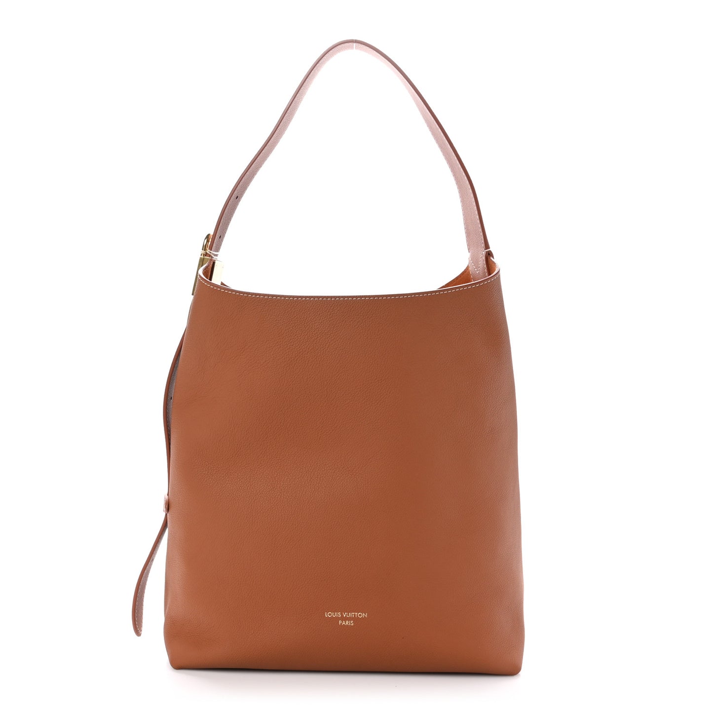 Grained Calfskin Low Key Hobo MM Cognac