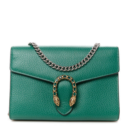 Gucci Calfskin Mini Dionysus Chain Wallet Emerald 1 of 11