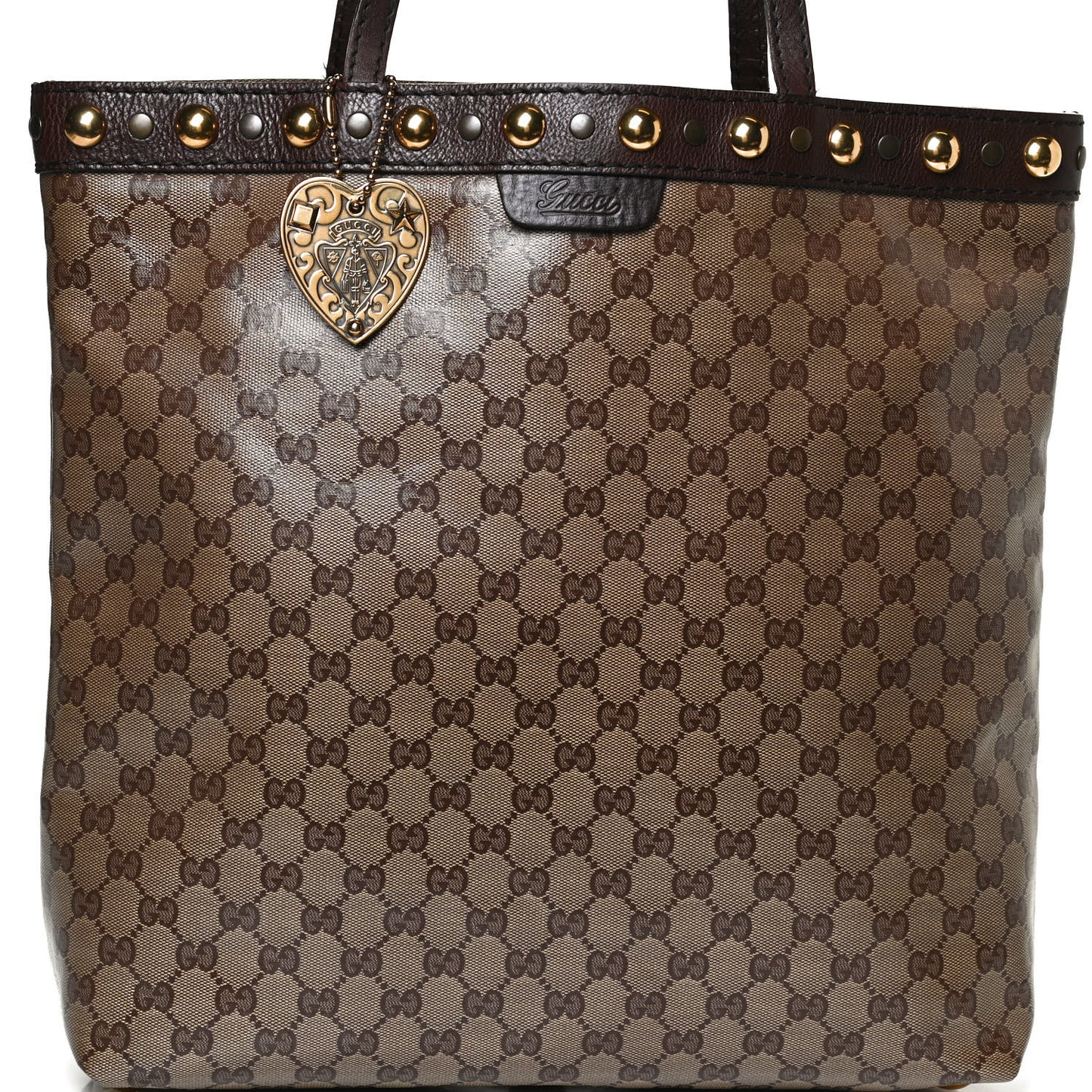 Crystal Monogram Large Babouska Vertical Shopping Tote Brown