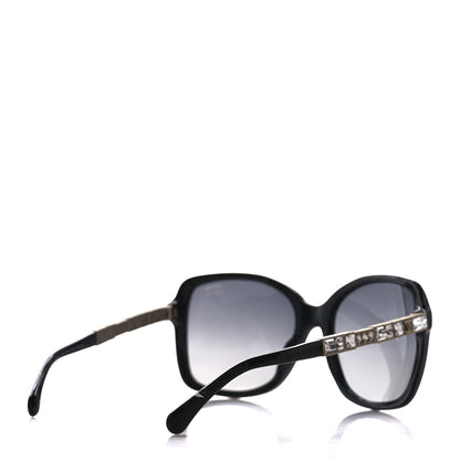 Chanel Crystal Baguette Polarized Square Sunglasses 5308-B Black 4 of 8