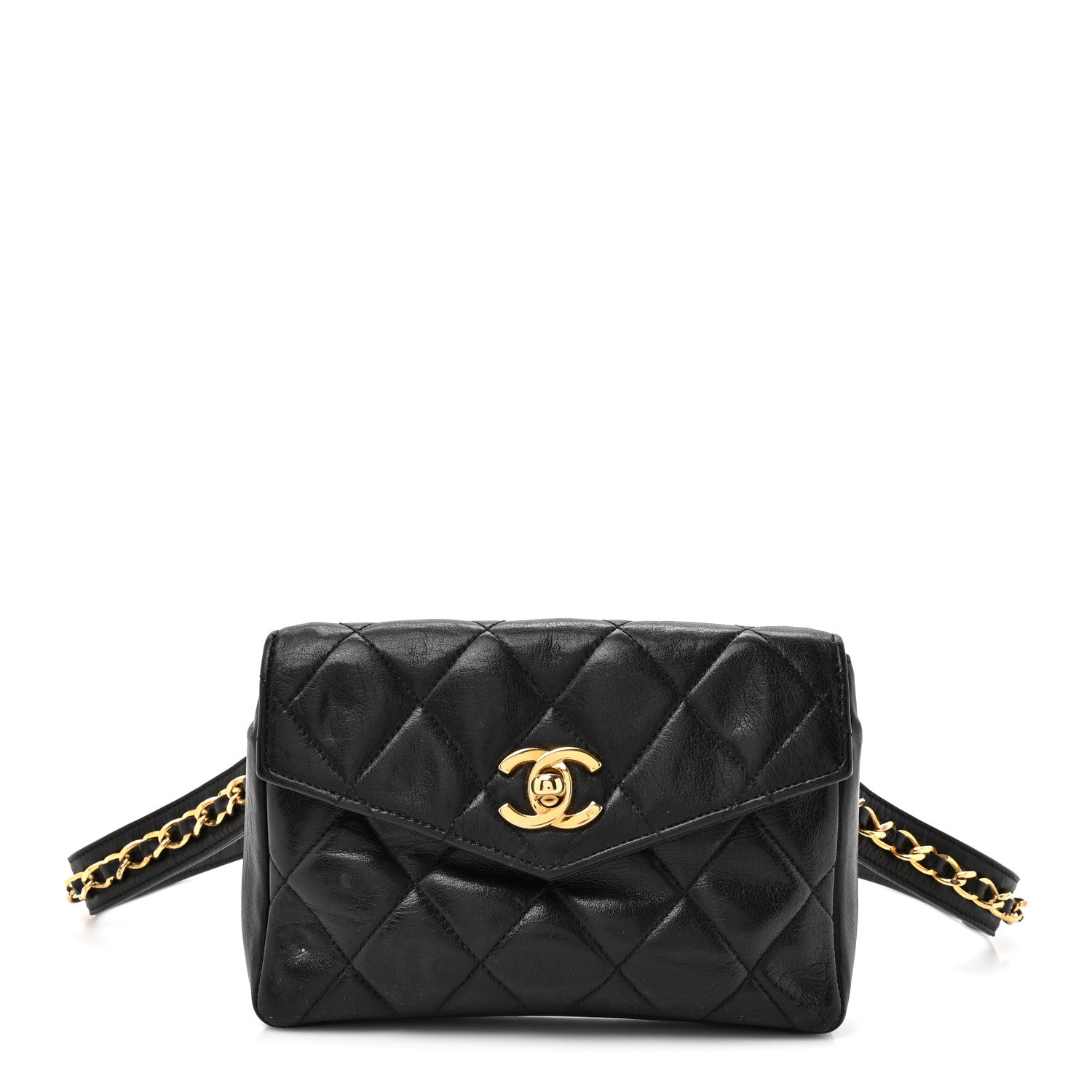 Chanel Lambskin Quilted Flap Waist Belt Bag 75 30 Black 1 of 14