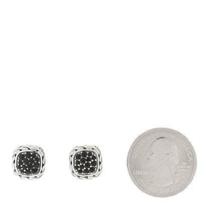John Hardy Sterling Silver Black Sapphire Classic Chain Square Earrings 2 of 4