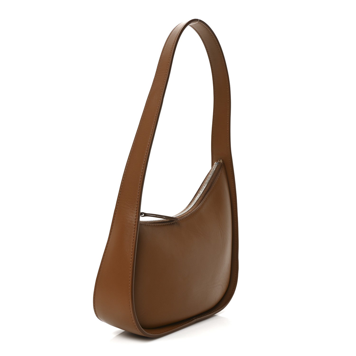 The Row Smooth Calfskin Half Moon Shoulder Bag Chestnut 3 of 9