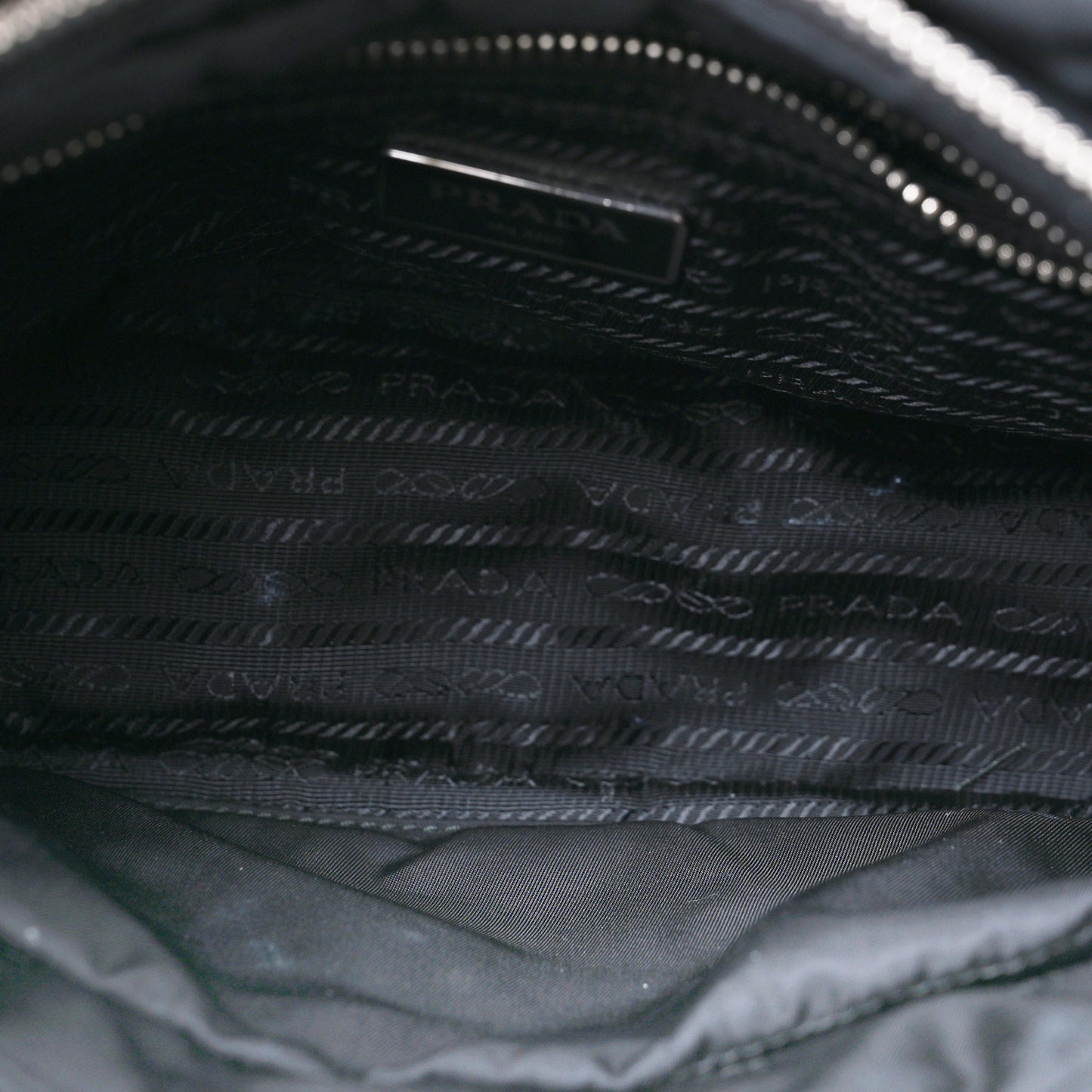 Re-Nylon Quilted Padded Flap Shoulder Bag Black