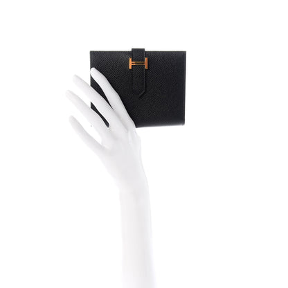 Hermes Epsom Bearn Compact Wallet Black 2 of 7