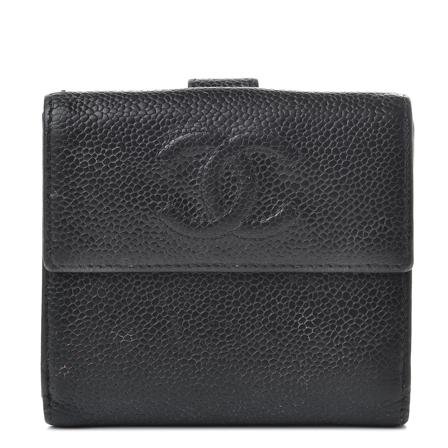Chanel Caviar Timeless CC Compact French Wallet Black 1 of 14