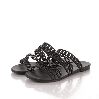Hermes Chaine d'Ancre Nude Sandals 37 Black 3 of 6