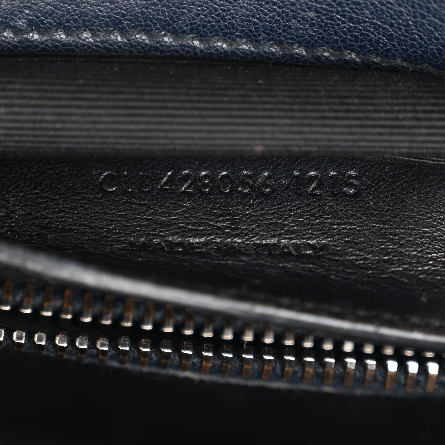 Saint Laurent Sheepskin Matelasse Chevron Monogram Medium College Bag Deep Marine 7 of 13