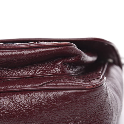 Saint Laurent Crinkled Calfskin Matelasse Monogram Medium Niki Chain Satchel Burgundy 12 of 14