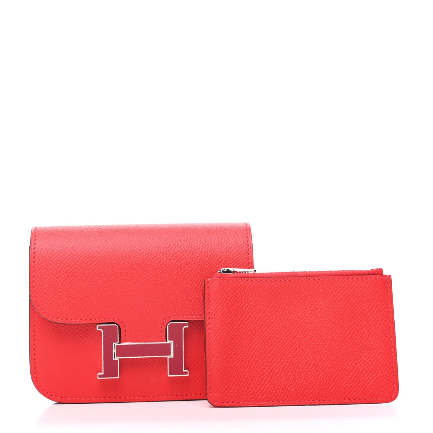 Epsom Enamel Constance Slim Wallet Rouge de Coeur Rubis