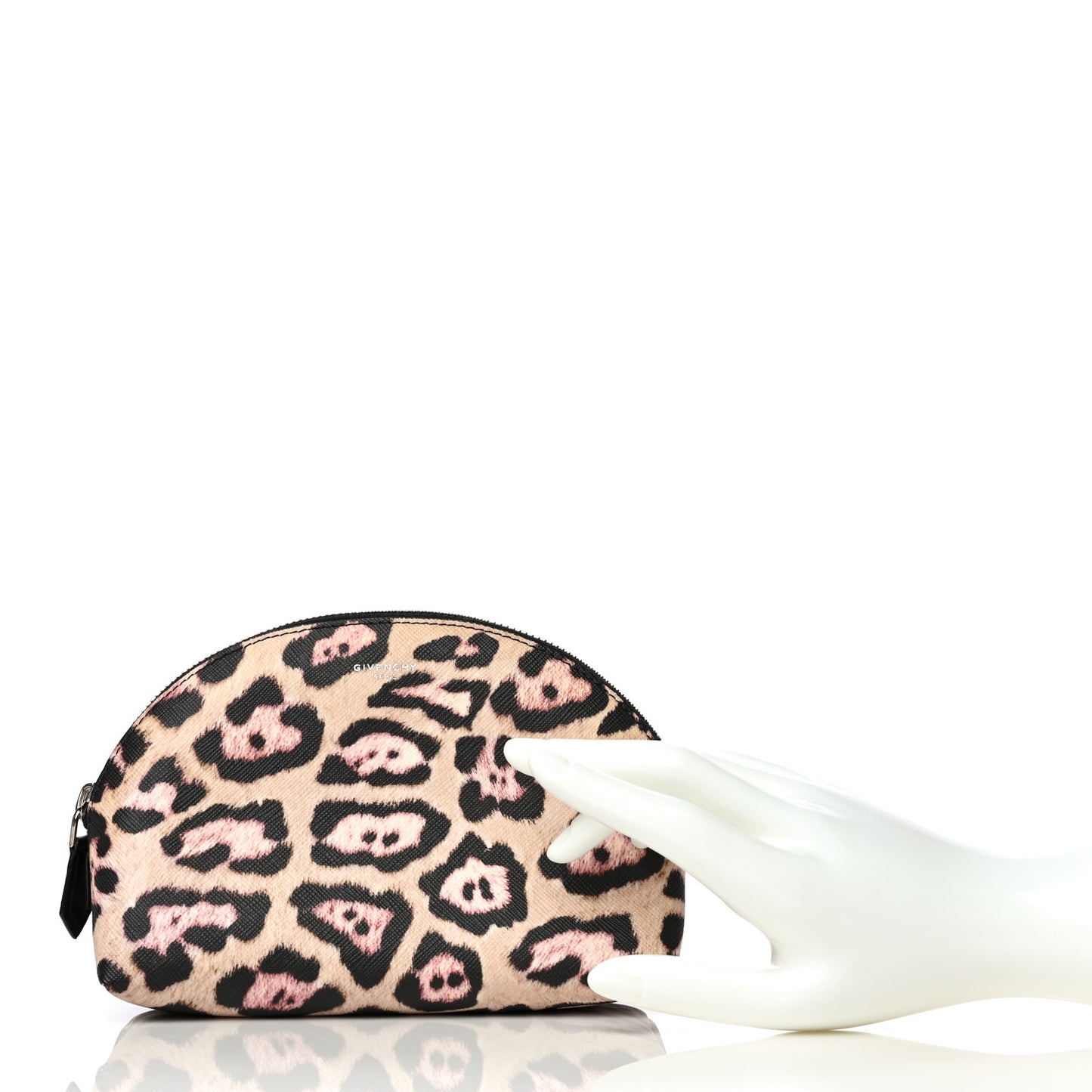 Coated Canvas Jaguar Print Cosmetic Case