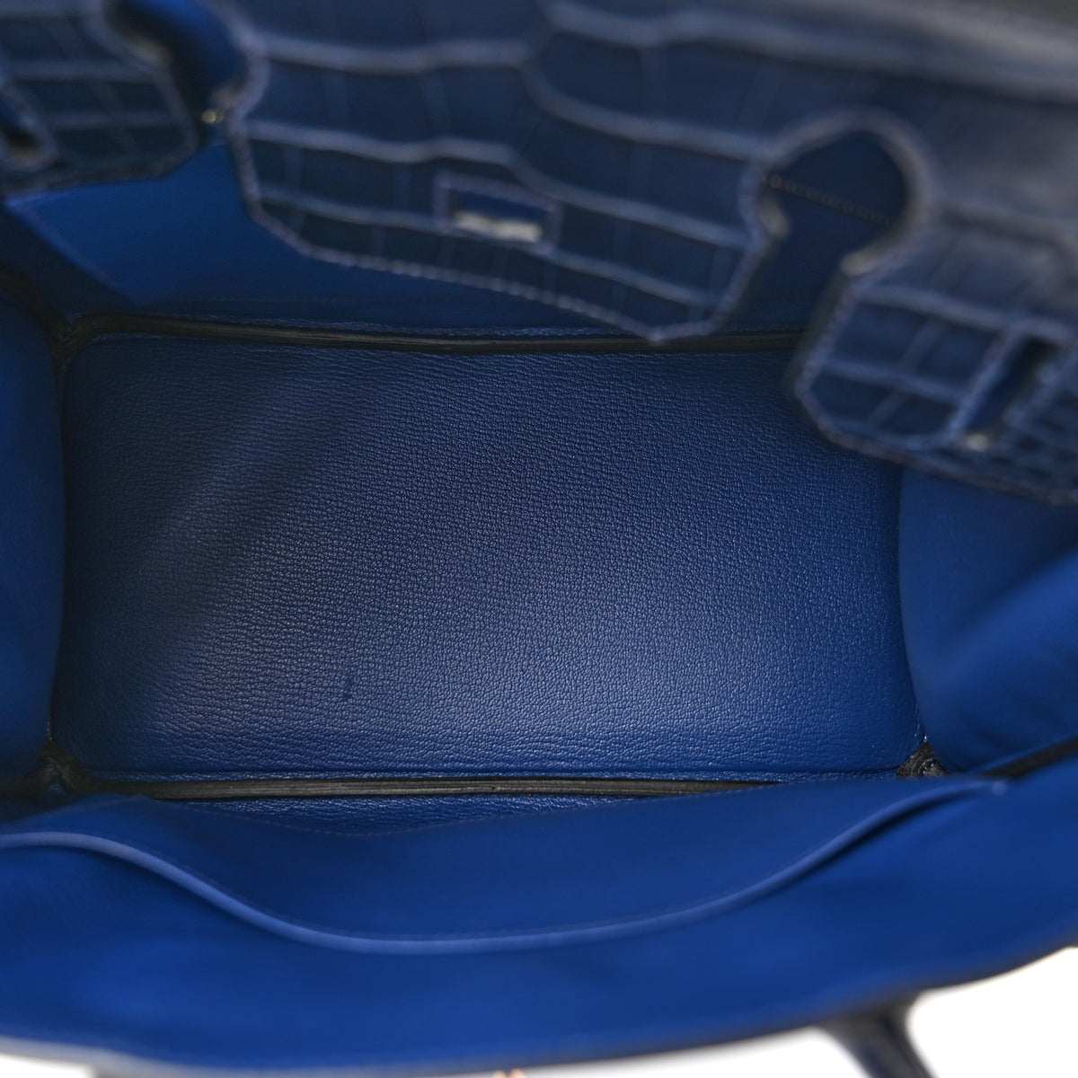 Taurillon Novillo Matte Alligator Birkin Touch 30 Bleu Saphir Bleu Marine