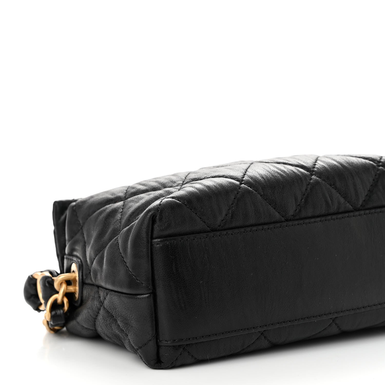 Chanel Crumpled Lambskin Quilted Small CC Links Shoulder Bag Black 9 of 11