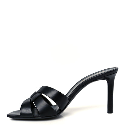 Saint Laurent Calfskin Tribute 85 Slide Sandals 38.5 Black 1 of 10