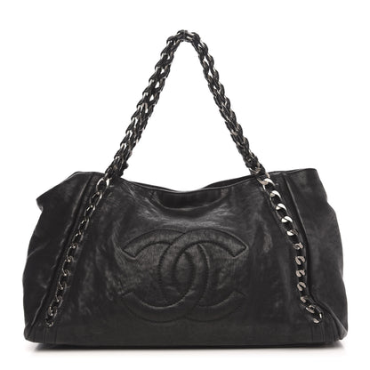 Chanel Glazed Calfskin East West Modern Chain Tote Black 1 of 14