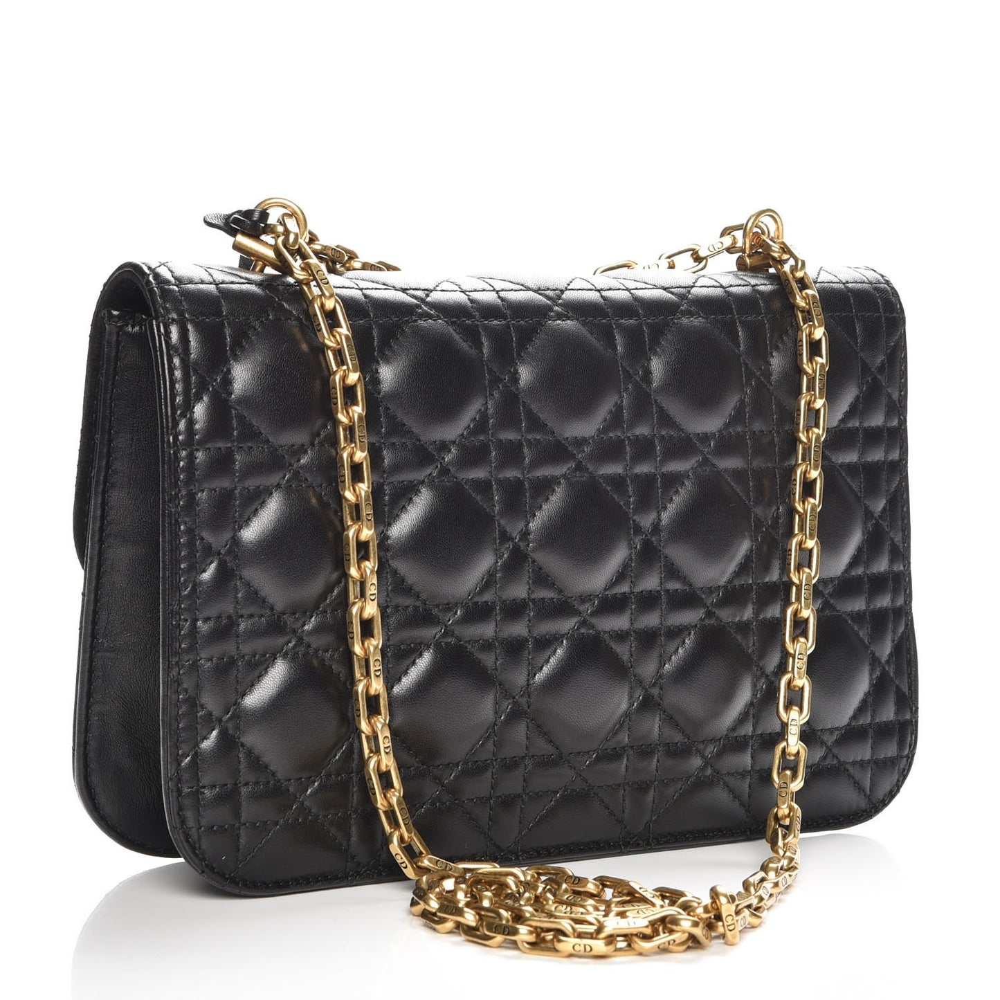 Lambskin Cannage Large Dioraddict Flap Bag Black