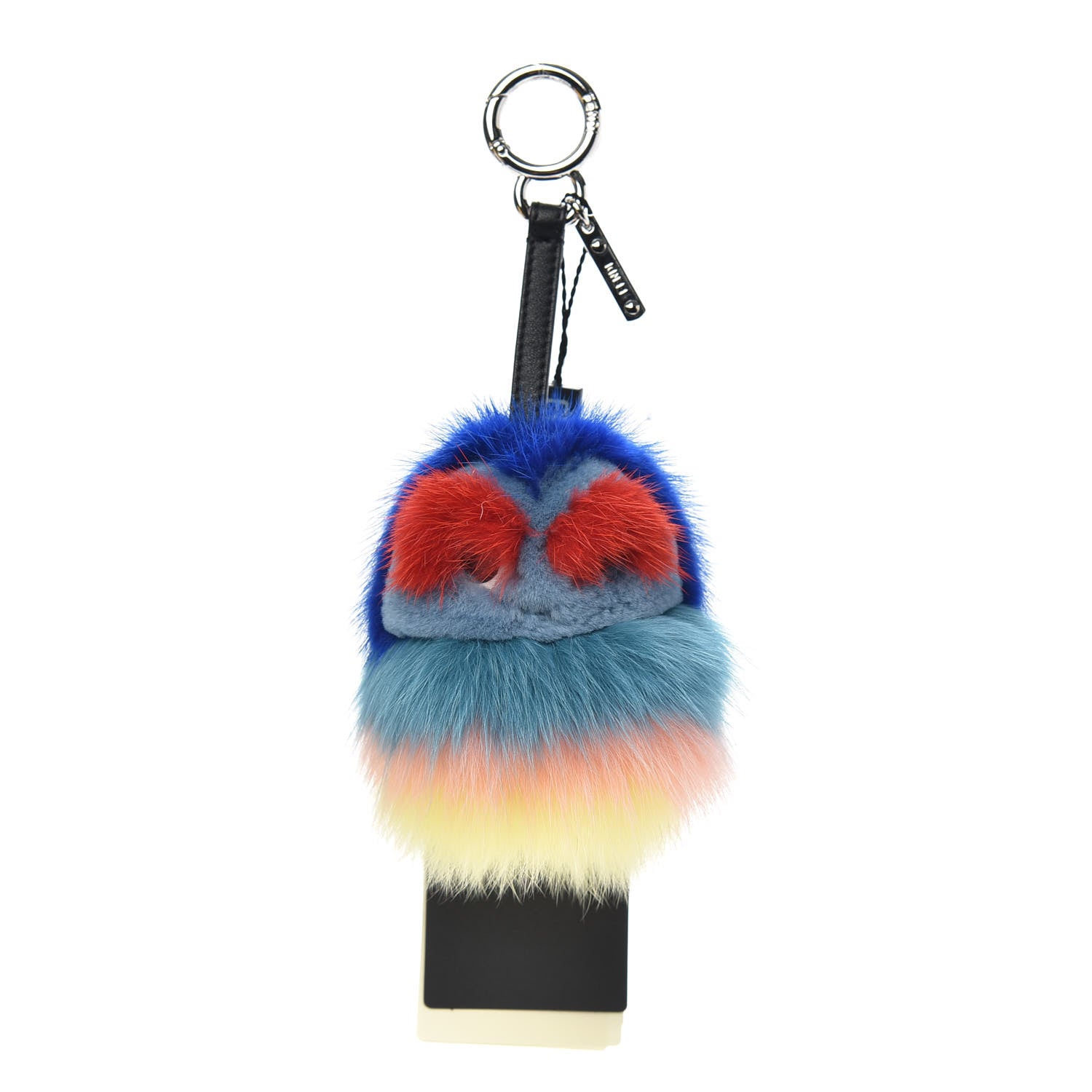 Fendi Mink Fox Fur Kid Monster Bag Bug Charm Blue Multicolor 1 of 4