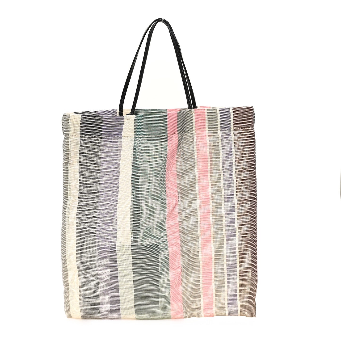 Mesh Saddle Calfskin Mini Barn Tote Bag Multicolor