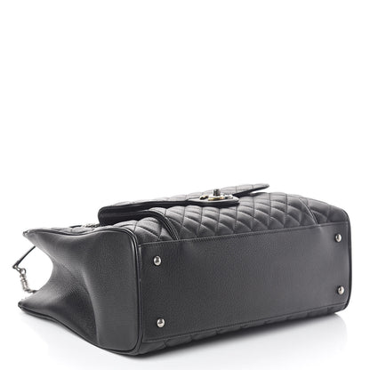 Chanel Metallic Grained Calfskin Quilted Large Casual Pocket Tote Black 4 of 10