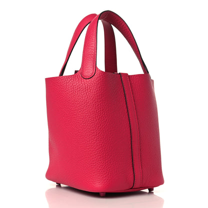 Hermes Taurillon Clemence Monochrome Picotin Lock 18 PM Rose Mexico 3 of 10