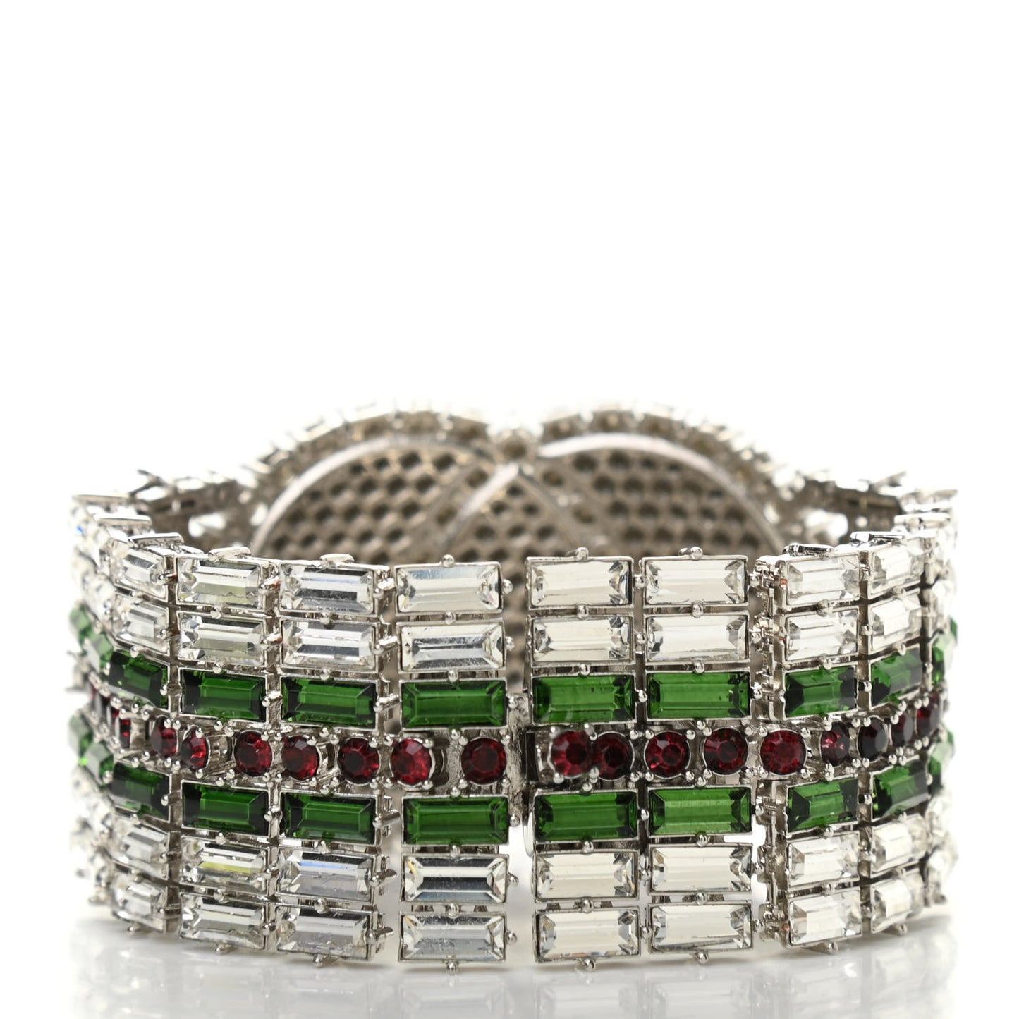 Crystals Double G Web Tennis Bracelet S Multicolor