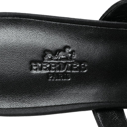 Hermes Satin Blink Mules 39 Black 6 of 9